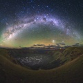 Milky Way over Volcanic crater Rano Kau on Easter Island - Yuri Beletsky